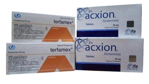 Terfamex Acxion Fentermina 30mg Pharmaceutical Tablets