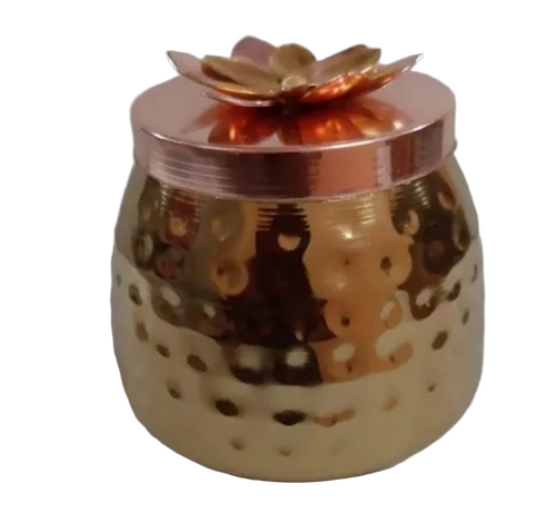 Cicular Wedding Gift Dry Fruit Jar - Material: Metal