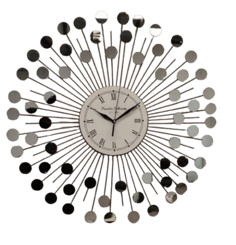 Decorative Metal Analog Wall Clock - Color: White