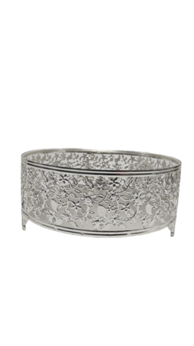Metal Silver Basket - Dimension (L*W*H): 12*12*3.5 Inch (In)