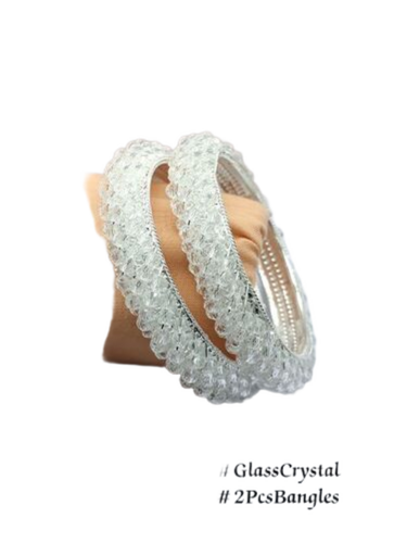 2pcs Glass Crystal Bangles For Woman And Girls 55346