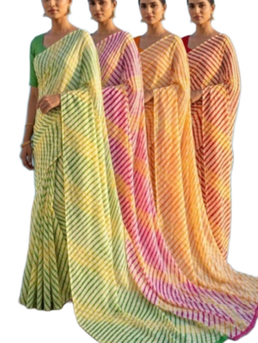 Leheriya Print Saree - Fabric Type: Art Silk