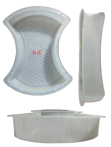 Pure Plastic Paver Mold Damru Shaped - Color: White