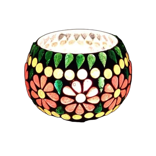 Lal Haveli Round Glass Candle