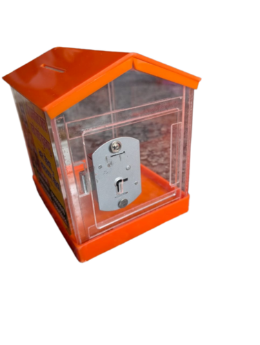 Acrylic Temple Donation Box - Color: Orange