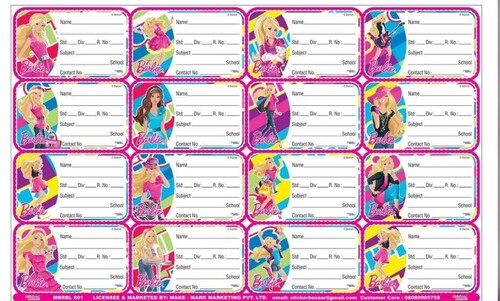 School Note Book Label - Color: Comes In Various Colors