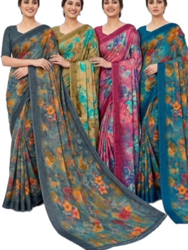 Fashionable Art Silk Sarees - Color: Siddharth Textiles Presents Rangoli Georgette Sarees.