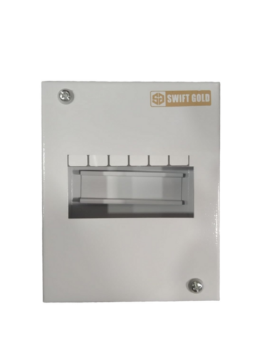 Mild Steel Metal Heavy Duty 6 Way Mcb Box - Color: White