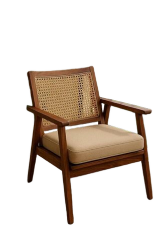 Solid Wood Cane Lounge Chair - Application: No