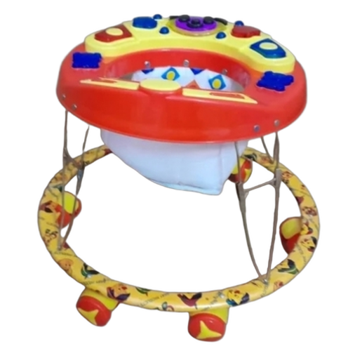 6 Wheel Plastic Baby Walker - Color: Red