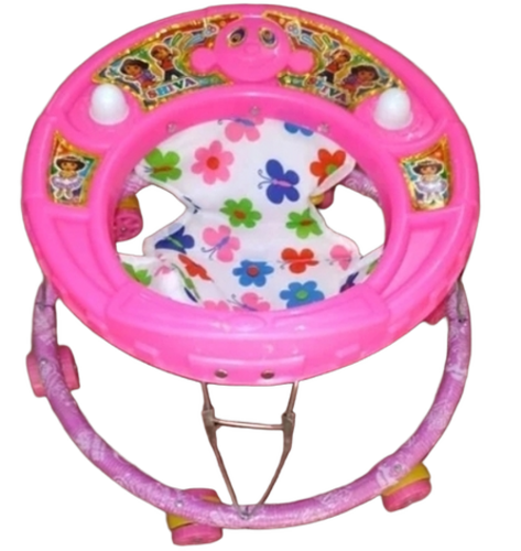 6 Wheel Round Baby Walker - Color: Pink