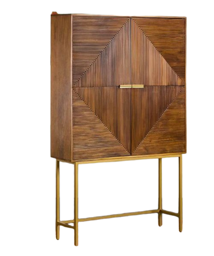Handcrafted Reclaimed Wood High Sideboard Cabinet - Artwork: Handmade