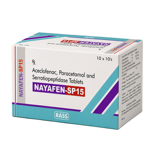 Aceclofenac Paracetamol And Serratiopeptidase Tablets Nayafen-Sp15 - Color: White To Off-White