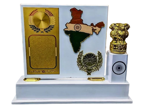 Sr Ashoka Stambh Pillar Wooden Trophy Or Memento India Map Trophy - Finishing: Polished