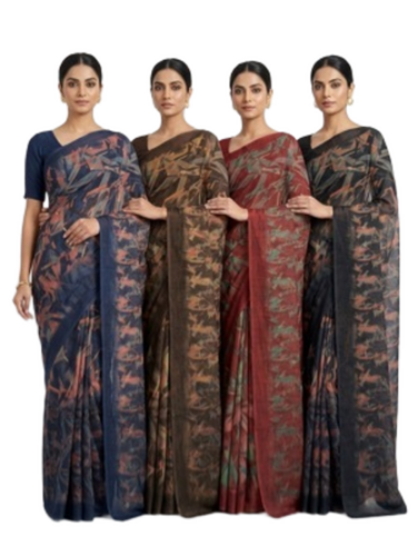 Synthetic Printed Sarees - Fabric Type: Art Silk