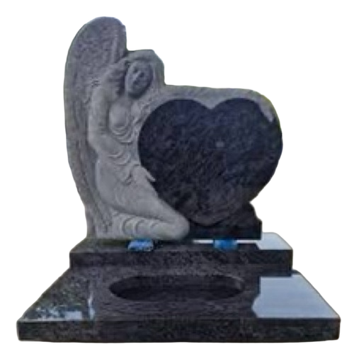 Granite Angel Heart Monument - Regional Style: Indian