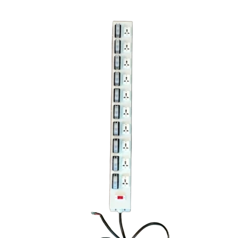 Vertical Universal 10skt With 6a Mcb With 2mtr Cord With Open End