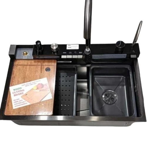Waterfall Kitchen Sink - Color: Black