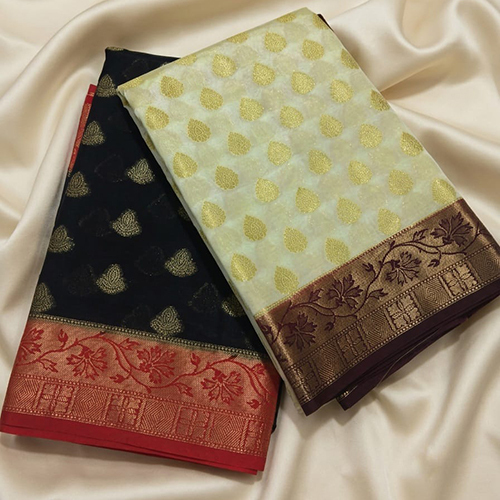 Banarasi Cotton Silk Saree - Cotton Silk, Standard Size, Multicolor | Comfortable, Skin Friendly, Festive Style