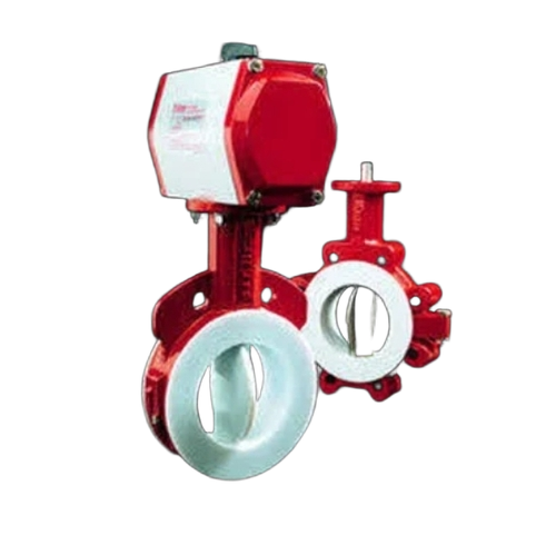 Pneumatic Butterfly Valve - Color: Red