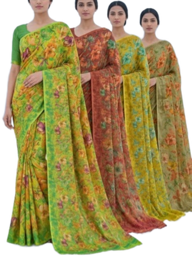 Polyester Sarees - Color: Siddharth Textiles Presents Rangoli Georgette Sarees.