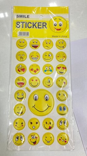 Yellow Smile Face Stickers
