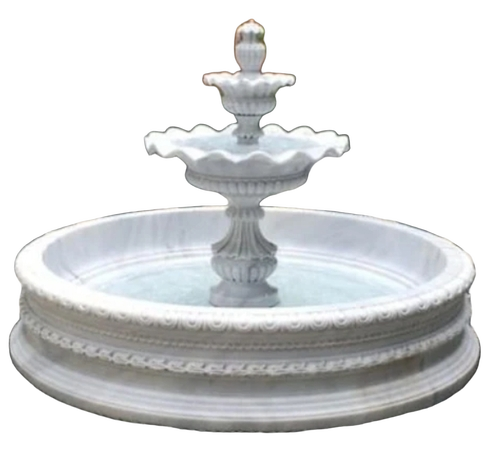 3.7Ft Marble Water Fountain - Color: White