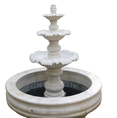 8.6Ft Marble Water Fountain - Color: White