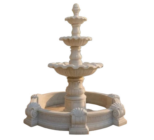 9Ft Marble Water Fountain - Color: White