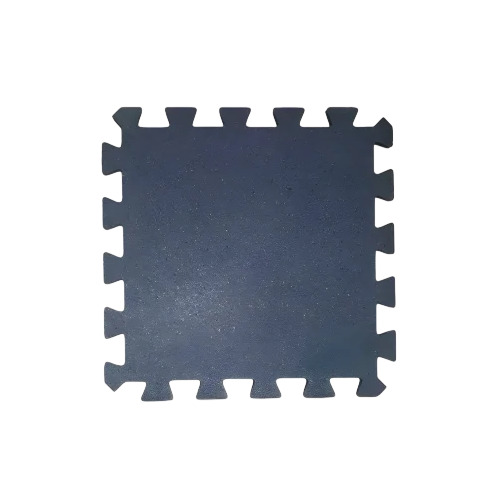 Gray Rubber Interlocking Gym Mat - Back Material: Anti-Slip Latex