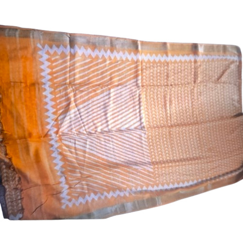 Orange Cotton Saree