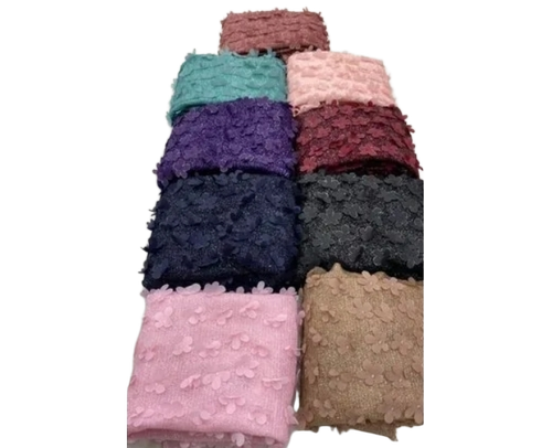 31 Inches Lurex Fur Fabric With Applique - Color: Multicolor
