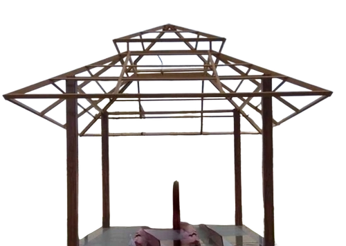 Metal Gazebo Structure - Color: Brown