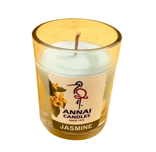 Annai Candles Jasmine Scented Shot Glass Candle - Burning Time: 5 Months