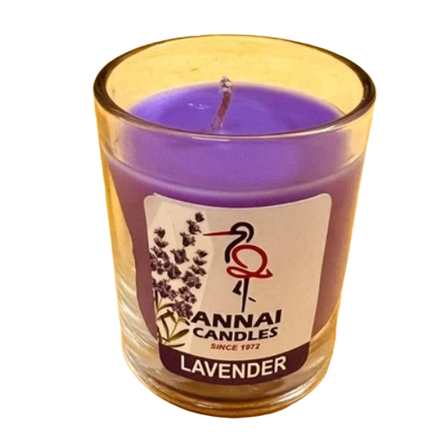 Annai Candles Lavender Scented Shot Glass Candle - Burning Time: 5 Months