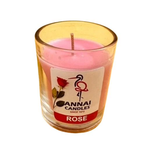 Annai Candles Rose Scented Shot Glass Candle - Burning Time: 5 Minutes