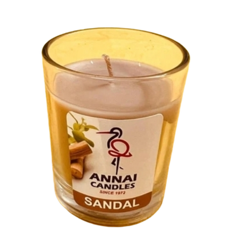 Annai Candles Sandal Scented Shot Glass Candle - Burning Time: 5 Minutes