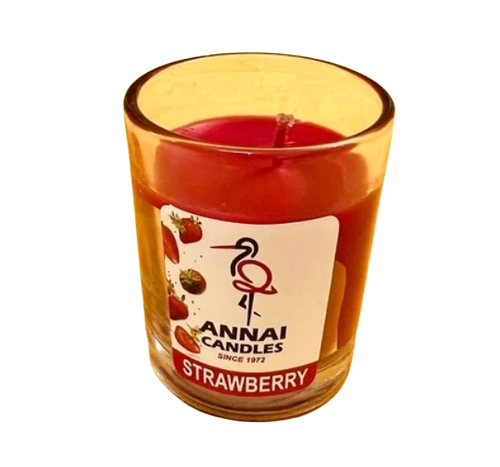 Annai Candles Strawberry Scented Shot Glass Candle - Burning Time: 5 Minutes