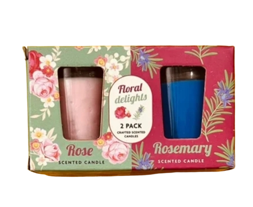 Floral Delight Scented Shot Glass Candles - Burning Time: 5 Minutes