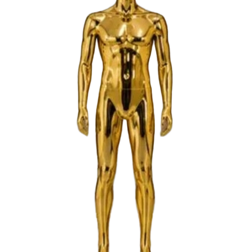 Male Oval Face Golden Chrome Mannequins