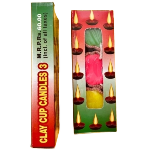 Pack 3 Clay Candle - Burning Time: 5 Minutes