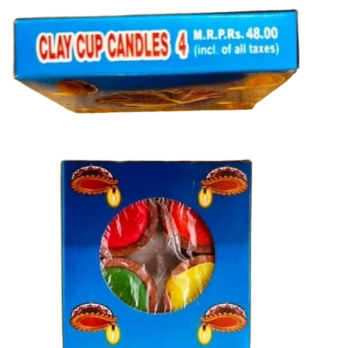 Pack 4 Clay Candle - Burning Time: 5 Minutes