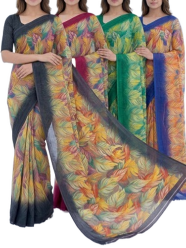 Elegant Silk Georgette Sarees - Gender: Female