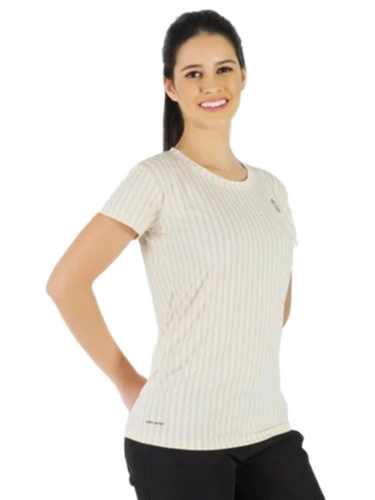 Ladies White Stripe T Shirt