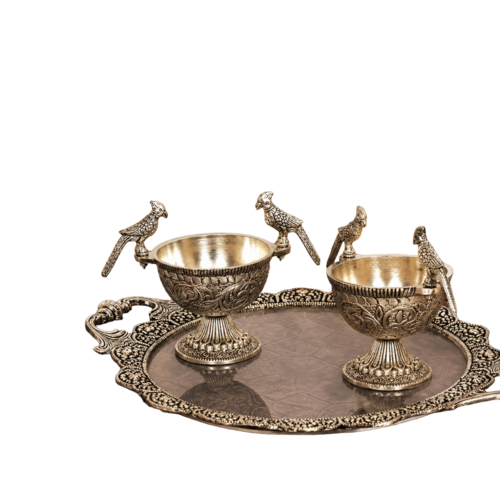 Tray With Peacock Bowl