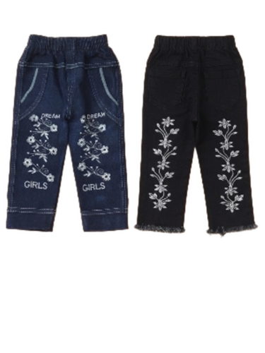 Premium Girls Embroidered Denim Jeans - Age Group: 5-6 Years