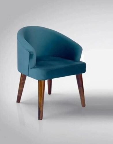 Wood And Velvet Cushion Chair - Assembly: No Assembly Required