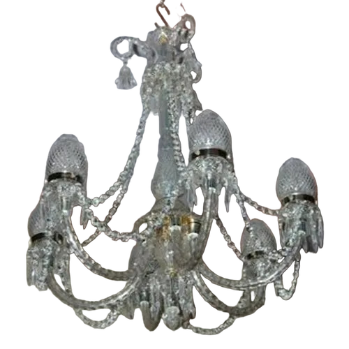 6 Light Glass Chandelier