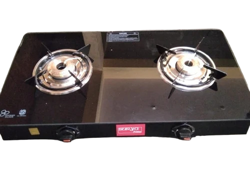 Glass Top 2 Burner Gas Stove - Features: Durable