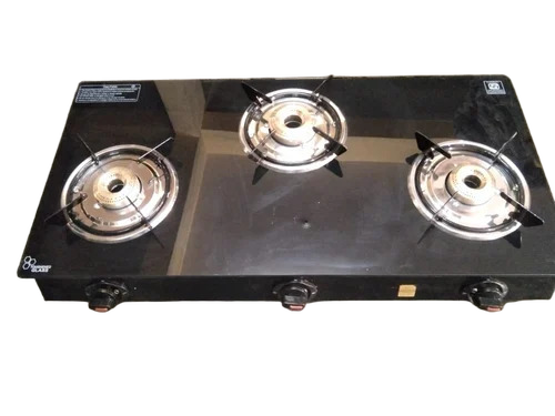Glass Top 3 Burner Gas Stove - Features: Durable